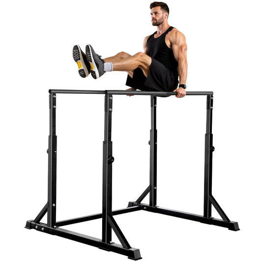 Barre de dips Primy 800lbs, station de dips robuste avec 7 niveaux de hauteur, barres parallèles réglables, entraînement de force pour la salle de sport à domicile