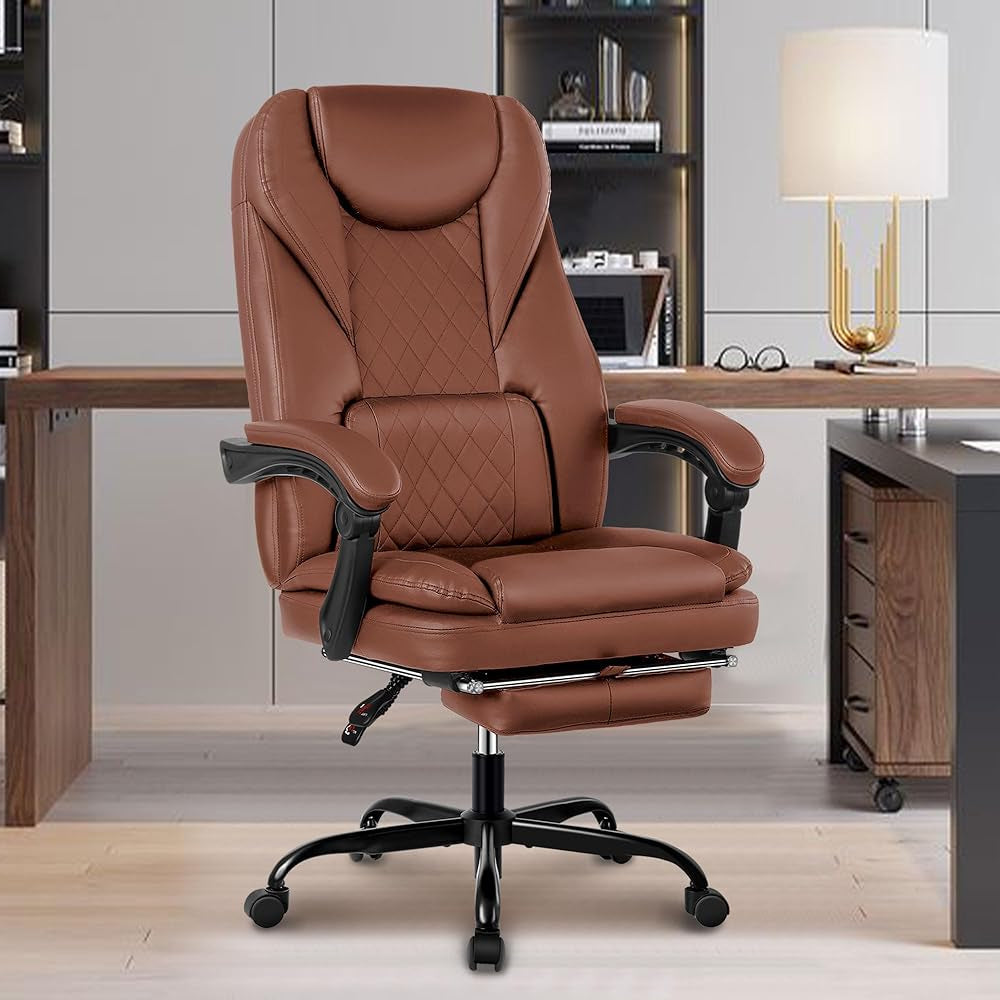 Chaise de bureau ergonomique avec repose-pieds et soutien lombaire SDA003