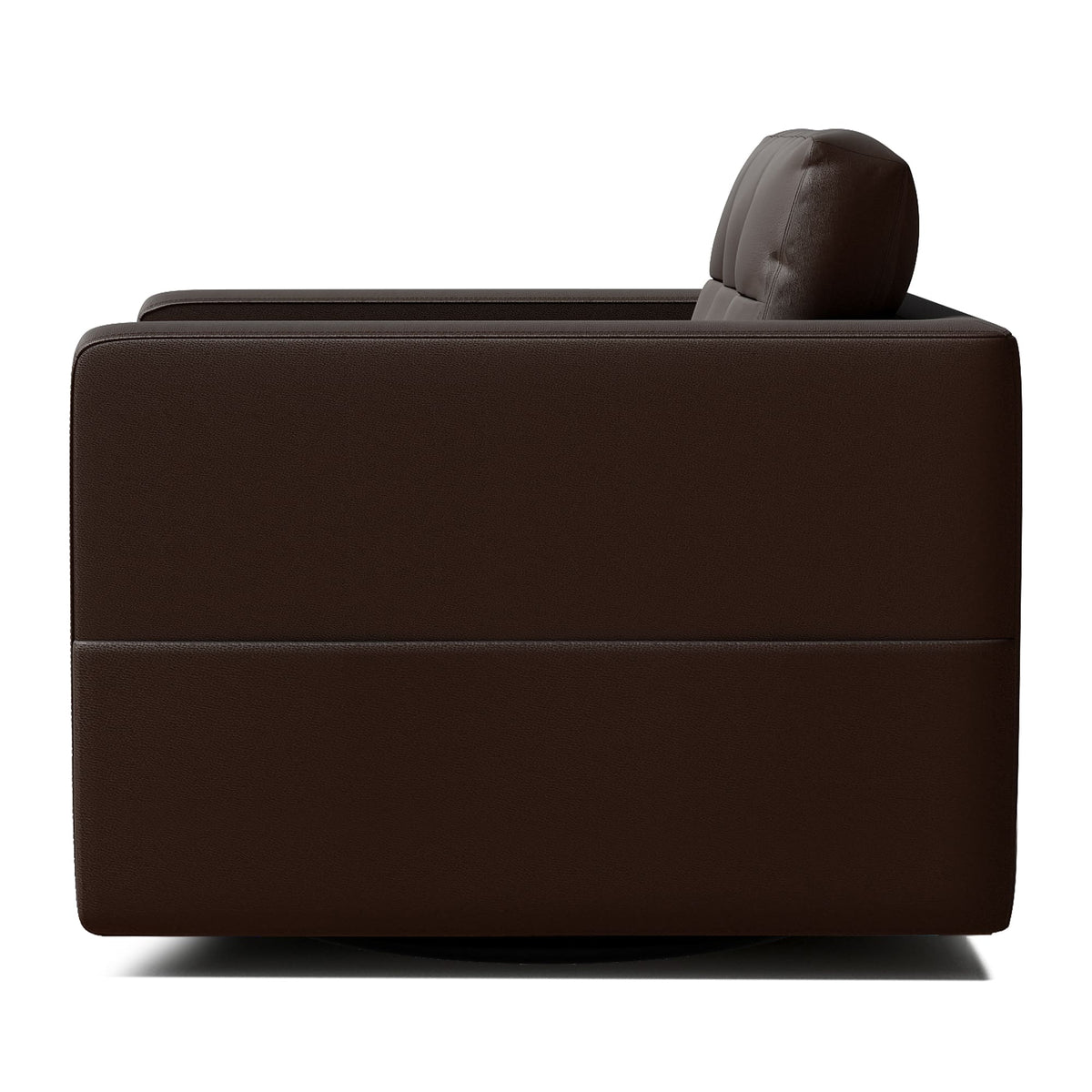 Fauteuil d'appoint pivotant en cuir avec coussin décoratif pour le salon