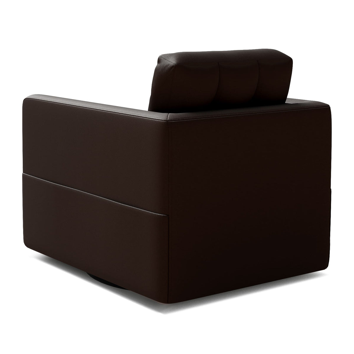Fauteuil d'appoint pivotant en cuir avec coussin décoratif pour le salon