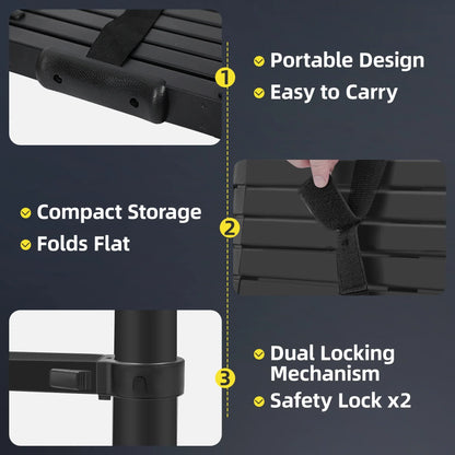 Échelle télescopique Primy 10,5 pieds, échelle extensible pliable en aluminium à rétraction à un bouton, capacité de 150 kg avec pieds antidérapants, échelle compacte multi-usage portable pour la maison, les véhicules récréatifs, le grenier