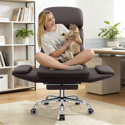 Grand Fauteuil de Bureau de Direction avec Soutien Lombaire Ergonomique 6088