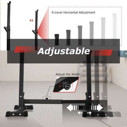 Primy Support de rack de squat 550 lb, support d'haltères, support de banc de musculation pour la maison, rack de poids réglable, musculation multifonctionnelle