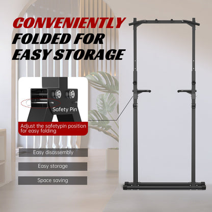 Barre de traction pliable Primy 350 lb, barre de traction pour gym à domicile, tour de musculation autoportante à barres parallèles, équipement de fitness pour l'entraînement musculaire