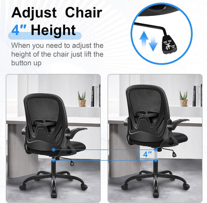 Primy Fauteuil de Bureau Ergonomique avec Soutien Lombaire et Hauteur Réglables