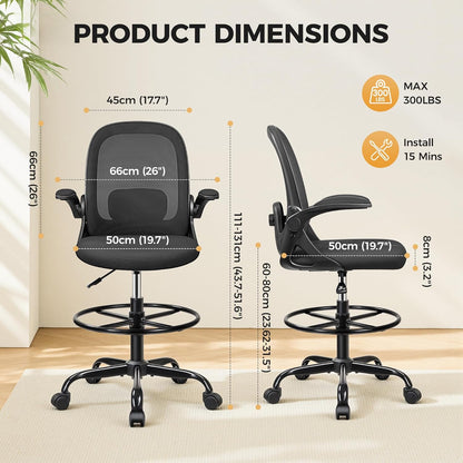 Chaise de Dessin Primy avec Accoudoirs Relevables et Support Lombaire 3D 2401-Z