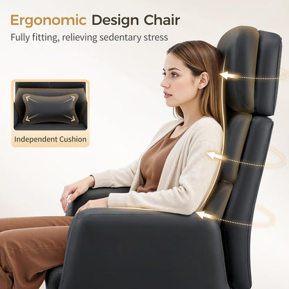 Fauteuil de bureau exécutif en cuir grande taille BestEra, 180 kg, fauteuil de bureau ergonomique large pour la maison, fauteuil pivotant inclinable en croix avec accoudoirs, dossier haut confortable et support lombaire, noir