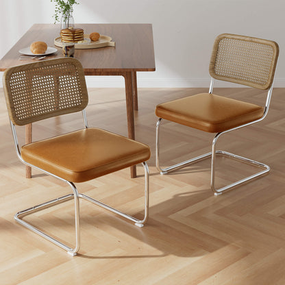 Chaises de salle à manger en rotin naturel - Lot de 2