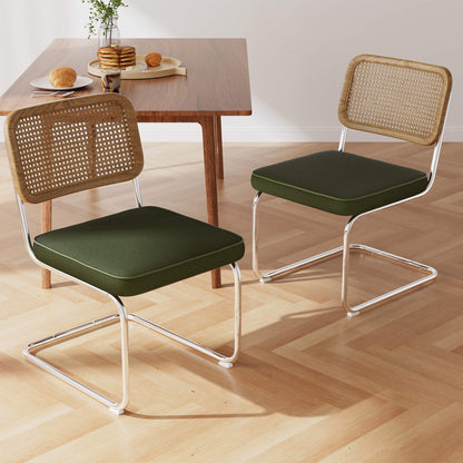 Chaises de salle à manger en rotin naturel - Lot de 2