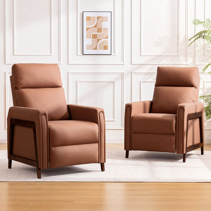 Fauteuil inclinable électrique en cuir de style Mid-Century Modern