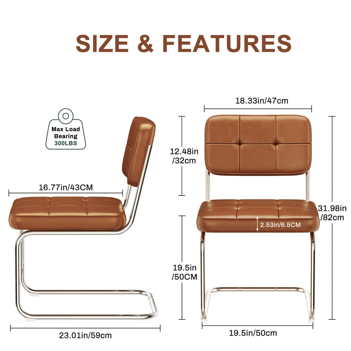 Chaises de salle à manger modernes - Lot de 2