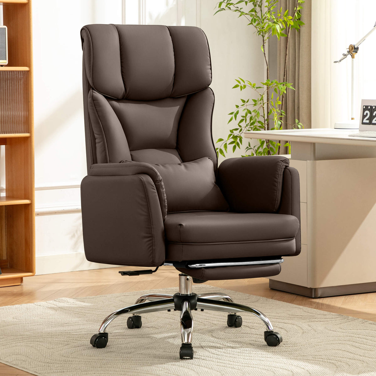 Grand Fauteuil de Bureau de Direction avec Soutien Lombaire Ergonomique 6088