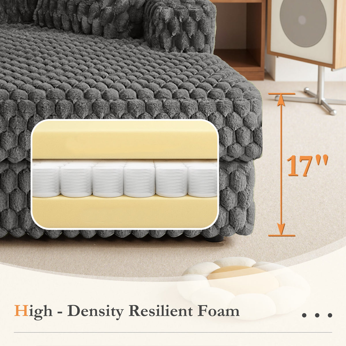 53 Fauteuil de salon capitonné – Canapé-lit moderne avec coussins et accoudoirs, Lit fauteuil douillet pour salon, chambre à coucher
