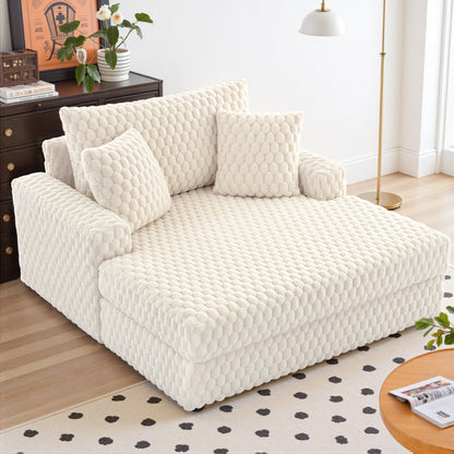 53 Fauteuil de salon capitonné – Canapé-lit moderne avec coussins et accoudoirs, Lit fauteuil douillet pour salon, chambre à coucher