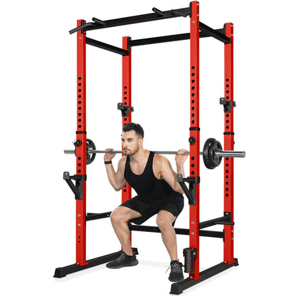 Power Rack Capacité 1000 lb, Cage de Musculation pour Entraînement avec Poids, Support de Squat Réglable pour Équipement de Gymnastique à Domicile, Cage de Levage