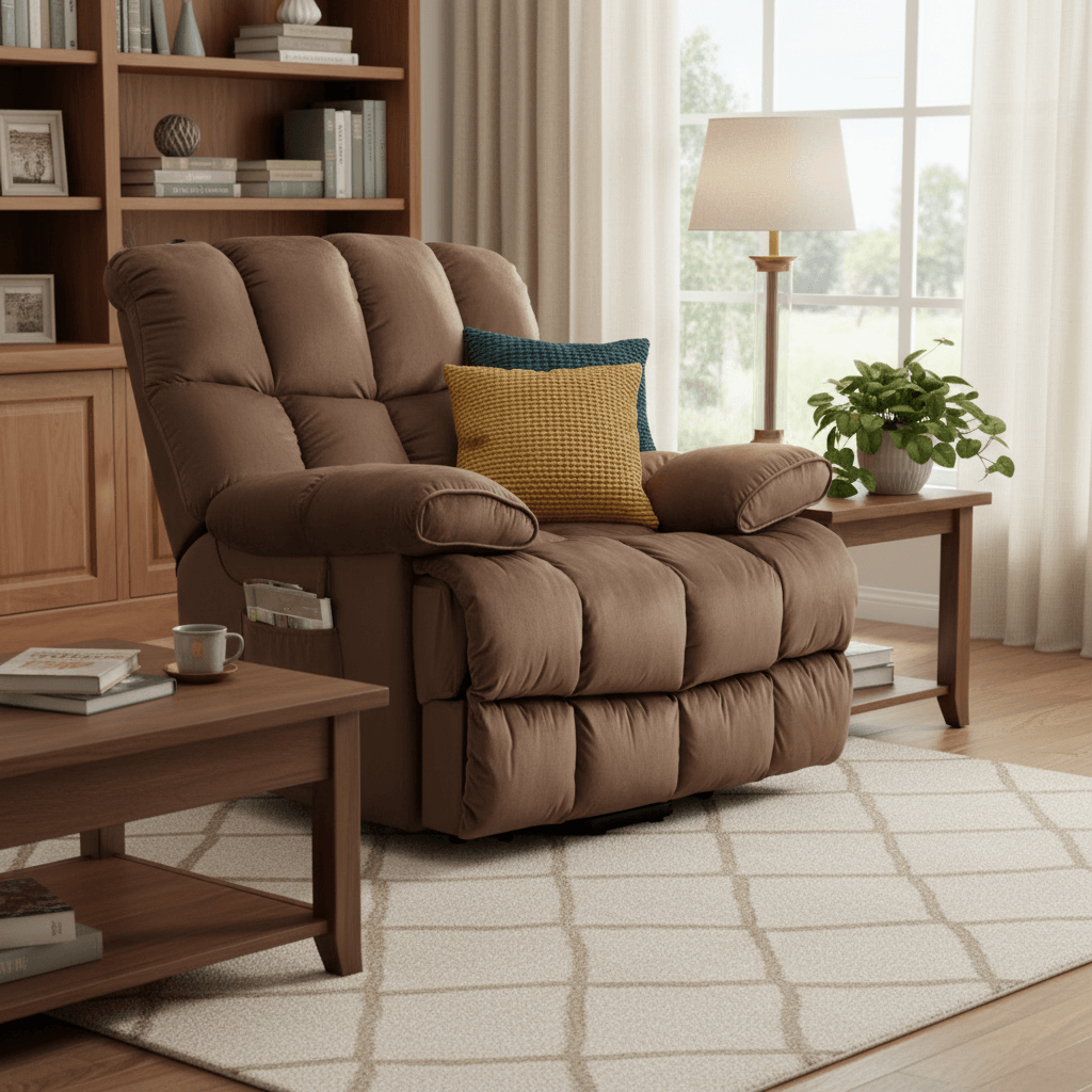 Fauteuil inclinable releveur électrique à positions infinies avec massage et chauffage pour personnes âgées