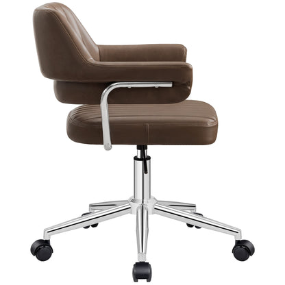 Chaise de coiffeuse pivotante réglable en similicuir avec accoudoirs