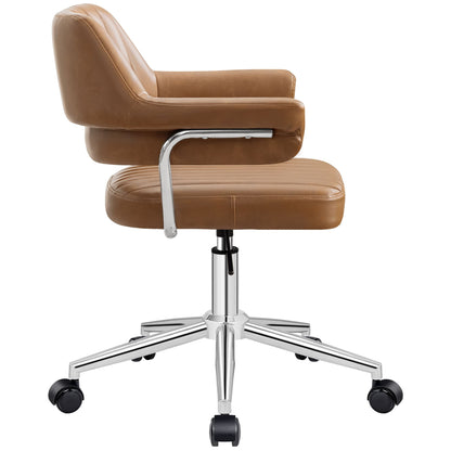 Chaise de coiffeuse pivotante réglable en similicuir avec accoudoirs