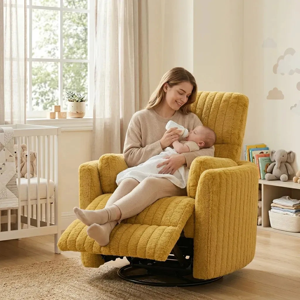 Fauteuil inclinable planeur pour chambre de bébé avec ports USB et repose-pieds