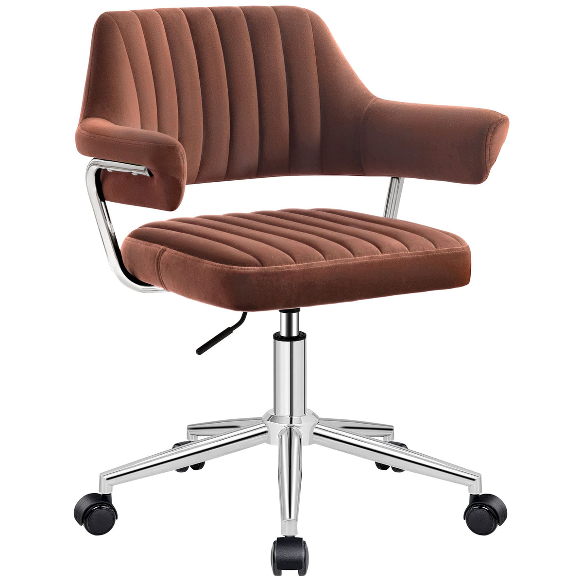 Chaise de coiffeuse pivotante réglable en similicuir avec accoudoirs
