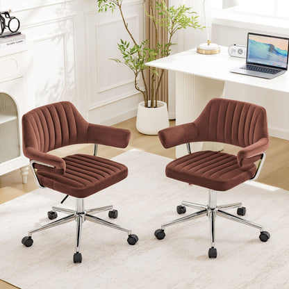 Chaise de coiffeuse pivotante réglable en similicuir avec accoudoirs