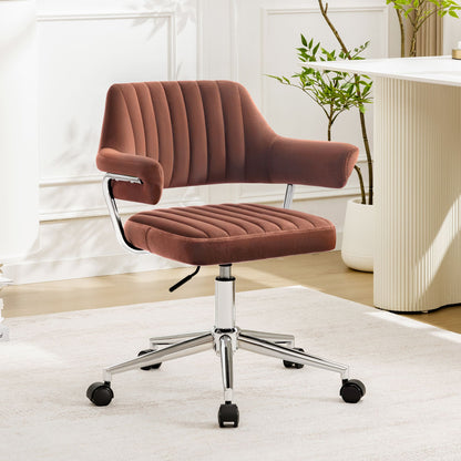 Chaise de coiffeuse pivotante réglable en similicuir avec accoudoirs