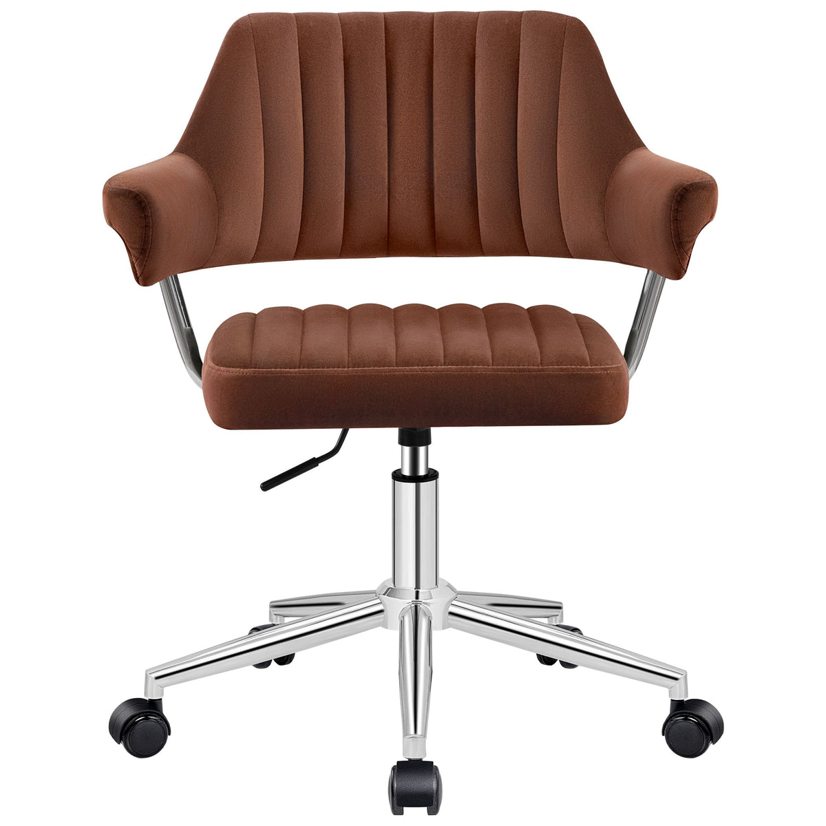 Chaise de coiffeuse pivotante réglable en similicuir avec accoudoirs