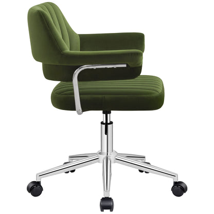 Chaise de coiffeuse pivotante réglable en similicuir avec accoudoirs